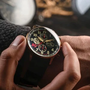 Homme AVI-8 Montre Hawker Hurricane Classic D-DAY 80 Edition Limitée AV-4011-1D