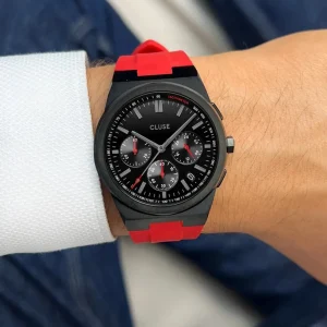 Homme Cluse Montre Vigoureux Chrono Red CW20810