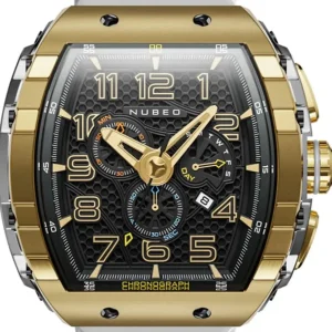 Homme NUBEO Montre Magellan Chronographe Retrograde White Gold NB-6088-06
