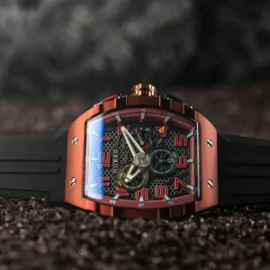 Homme NUBEO Montre Magellan Chronographe Retrograde Crimson Red NB-6088-03