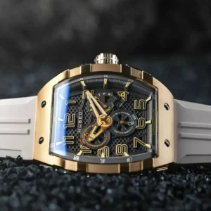 Homme NUBEO Montre Magellan Chronographe Retrograde White Gold NB-6088-06