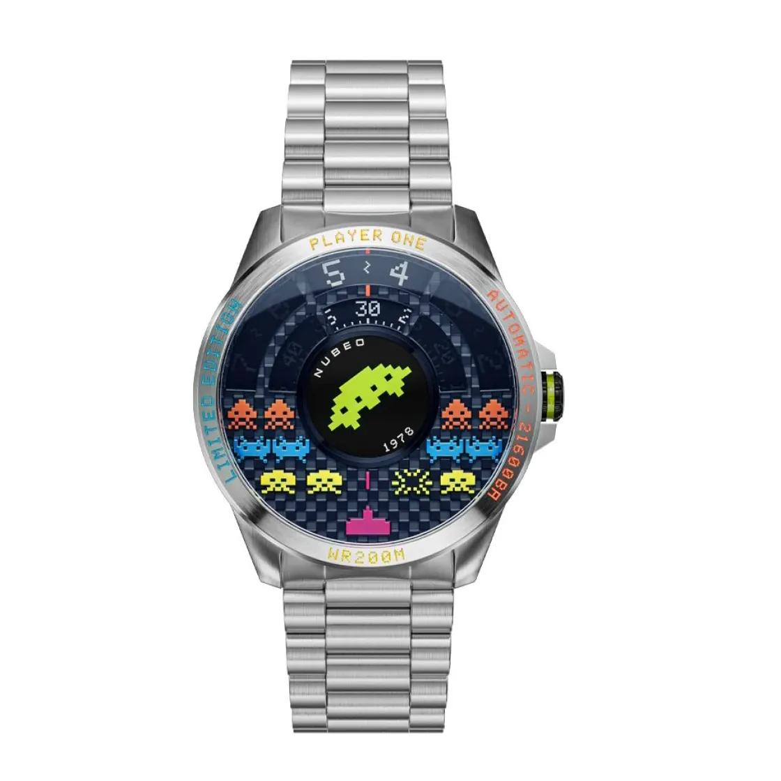 montre_nubeo_space_invade_0-2.webp Homme NUBEO Montre Space Invaders Straggler Blue Edition Limitée Automatique NB-6082-SI-22