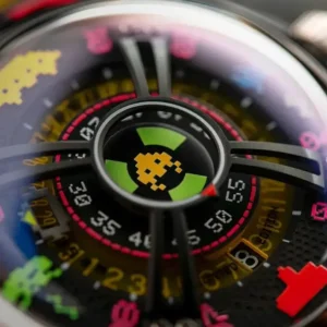 Femme NUBEO Montre Space Invaders Solar Yellow Edition Limitée Automatique NB-6099-SI-03