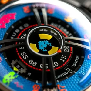 Homme NUBEO Montre Space Invaders Cosmics Blue Edition Limitée Automatique NB-6099-SI-03